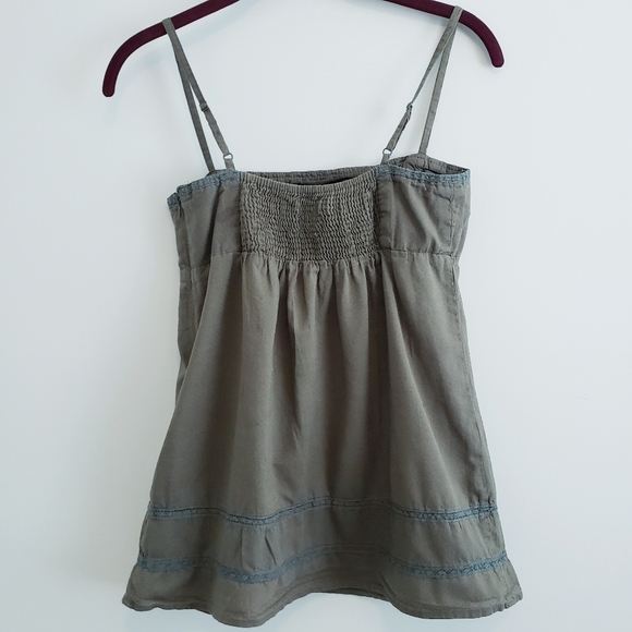 Summer MNG by Mango Khaki Green Camisole Top Sleeveless Spaghetti Strap - Picture 3 of 13
